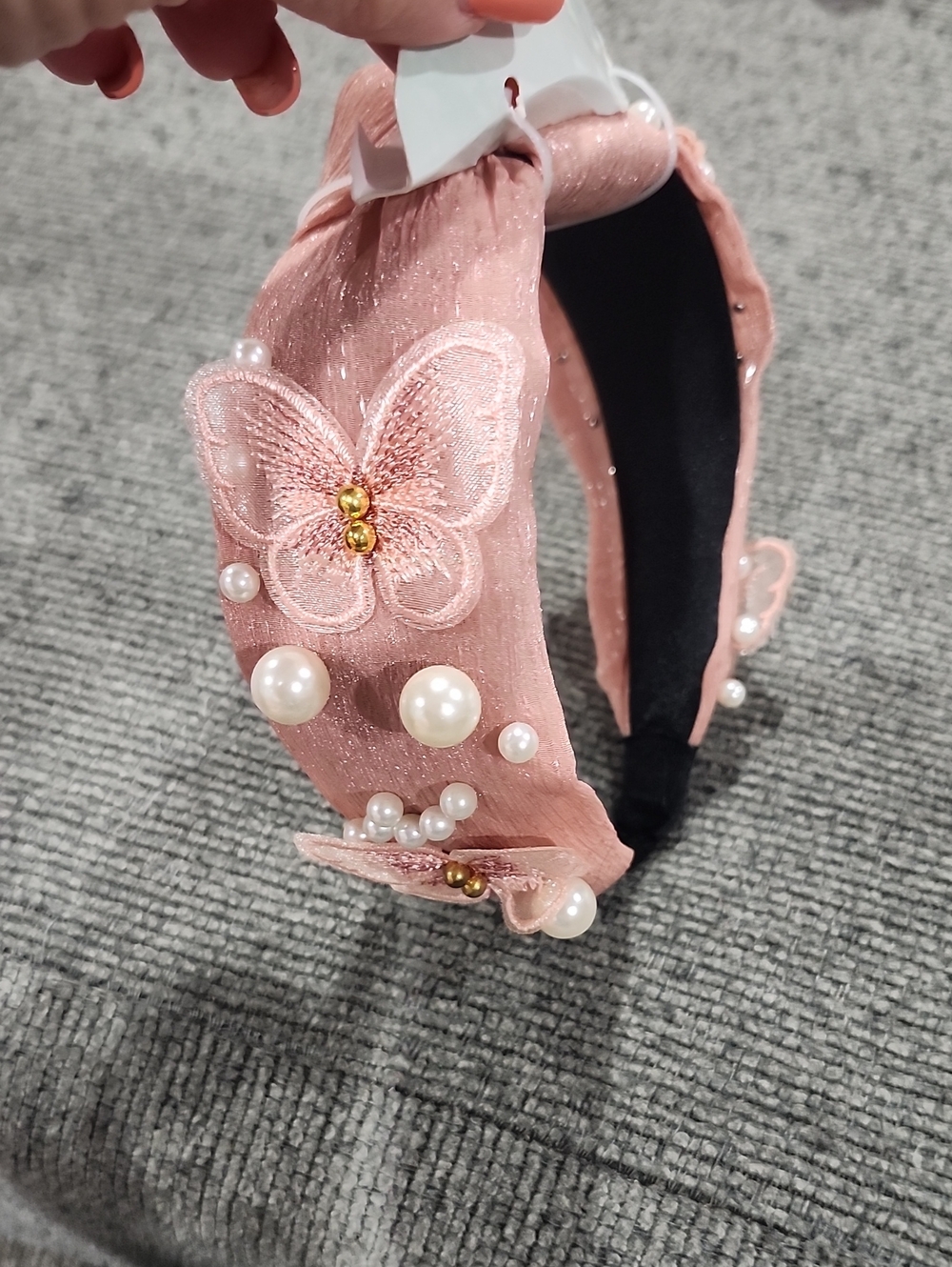 Butterfly Pearl Embellished Headband